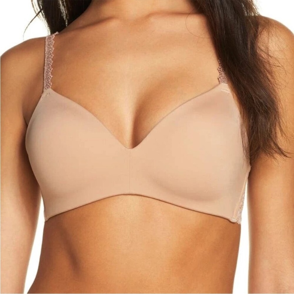 Wacoal Level-Up Lace Wirefree Bra Tan Sz 32D